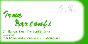 irma martonfi business card